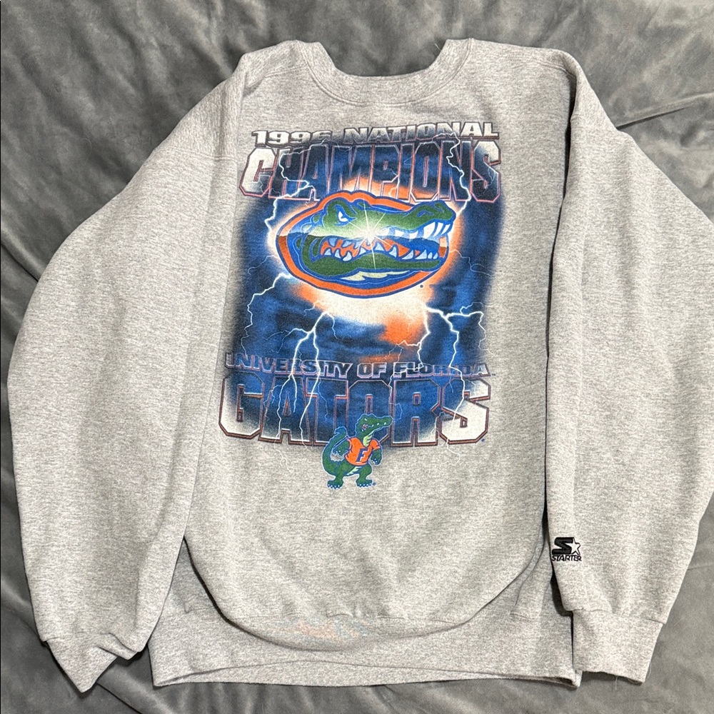University of Florida Gators 1996 National Champions Gray Crewneck Sweatshirt